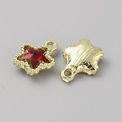 ガラスチャーム  軽金合金の発見  スターのチャーム  暗赤色  13x10.5x4mm  穴：2mm&nbsp;GLAA-TAC0004-07LG-A04