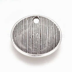 合金のチベット風チャーム  単語とフラットラウンド  アンティークシルバー  20x2mm  穴：2mm  10個/セット&nbsp;TIBEP-X0019-14