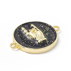 Rack Plating Brass Enamel Connector Charms&nbsp;KK-B065-24G-02