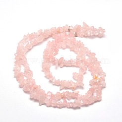 天然ローズクォーツチップビーズ1連  5~8x5~8mm  穴：1mm  約31.5インチ&nbsp;G-DJ0001-05