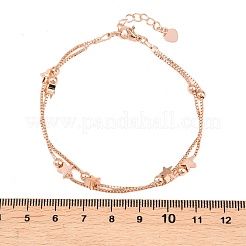 Brass Box Chain Multi-strand Bracelets for Women&nbsp;BJEW-C140-27RG