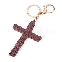 Cotton Cord Cross Keychains&nbsp;AJEW-TAC0031-03B