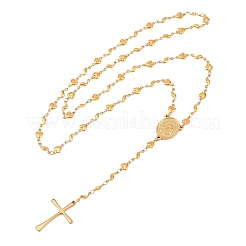 201 Stainless Steel Rosary Bead Necklaces&nbsp;NJEW-B143-06G