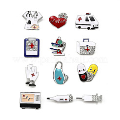 12Pcs 12 Styles Medical Enamel Pins&nbsp;JEWB-A033-03P