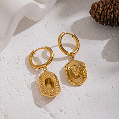 304 Stainless Steel Hat Hoop Earrings&nbsp;WE2215