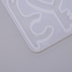 Diyキーホルダーシリコンモールド  レジン型  UVレジン用  エポキシ樹脂工芸品作り  ホワイト  148x90x7mm&nbsp;DIY-WH0183-27