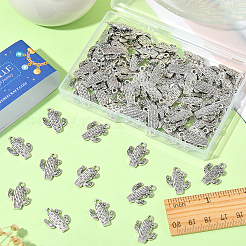 チベット風アロイペンダント100個  カドミウムフリー＆鉛フリー  サボテン  アンティークシルバー  20x15x2.5mm  穴：1.8mm&nbsp;FIND-SC0005-62