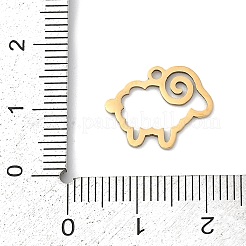 ステンレスペンダント201個  羊チャーム  18KGP本金メッキ  12.5x16x1mm  穴：1.4mm&nbsp;STAS-F316-27G