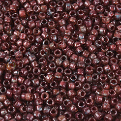 ピカソシリンダーガラスシードビーズ  シエナ  2~2.5x1.5~2mm  穴：1mm  約3030個/50g&nbsp;SEED-N011-01E