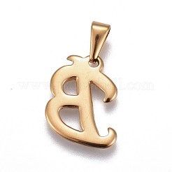 304ステンレスペンダント  ラインストーン付き  文字L  文字.b  21x16x2mm  穴：3~3.5x7.5~8mm&nbsp;STAS-F202-16G-B