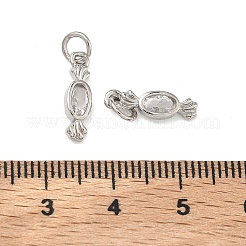 Brass Micro Pave Clear Cubic Zirconia Pendants&nbsp;KK-B170-25P