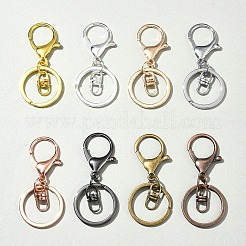 8 個 4 色鉄合金ロブスター爪クラスプキーホルダー  ミックスカラー  6.8x3cm  2個/カラー&nbsp;KEYC-FS0001-06B