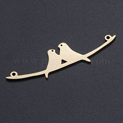 201 ステンレススチールリンクコネクター  鳥類  ゴールドカラー  50x13.5x1mm  穴：1.5mm&nbsp;STAS-N090-JN842-2