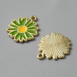 Light Gold Plated Alloy Enamel Pendants&nbsp;ENAM-WH0001-36LG-05