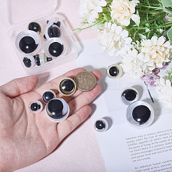 56セット7スタイルのプラスチック人形の工芸品の目  安全の目  スペーサー付き  おもちゃの DIY アクセサリー用  ブラック  1.75~2.65x1.2~3cm  8セット/スタイル&nbsp;DIY-GL0005-15