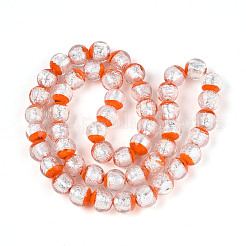 Luminous Handmade Lampwork Silver Foil Beads Strand&nbsp;FOIL-N029-03D