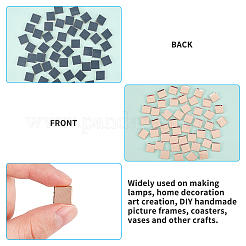 ガラスカボション  正方形の鏡のモザイクタイル  家の装飾やdiyの工芸品  桃パフ  10x10x3mm  280 G /ボックス&nbsp;GLAA-PH0008-03B