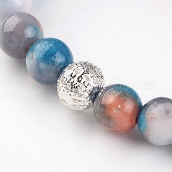 Dyed Natural Jade Beaded Stretch Bracelets&nbsp;BJEW-JB02213-02