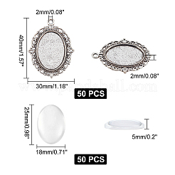 100 Pcs DIY Oval Pendant Making Kits&nbsp;DIY-AR0001-35AS