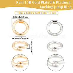 20Pcs 2 Colors Brass Locking Jump Rings&nbsp;KK-BBC0023-07C