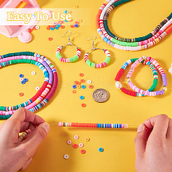 6 Strands 6 Colors Handmade Polymer Clay Bead Strands&nbsp;CLAY-TA0001-39