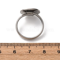 Adjustable 304 Stainless Steel Finger Rings Components&nbsp;STAS-L193-P01-14mm