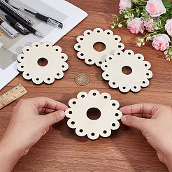8個 2スタイル フラワー MDF ペンホルダー  ベージュ  100x6mm  内径：5~6mmと20~25mm  4個/スタイル&nbsp;ODIS-BC0001-32