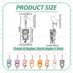 8Pair 304 Stainless Steel Dangle Earrings&nbsp;EJEW-UN00014