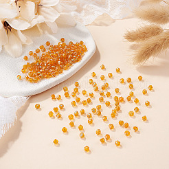 ピカソ ベーキングペイント ガラスシードビーズ  双円錐形  ダークオレンジ  4~4.5x3.5~4mm  穴：0.9~1.2mm&nbsp;SEED-TA0001-62C