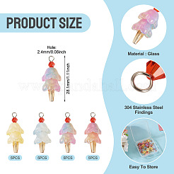 20Pcs 4 Styles Glass Ice Cream Pendants&nbsp;PALLOY-TAC0242-03