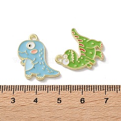 合金エナメルチャーム  恐竜  ゴールドカラー  ミックスカラー  22~23x15~20x1.5mm  穴：1.6mm&nbsp;FIND-I047-02G