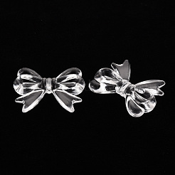 透明なアクリルビーズ  蝶結び  透明  23x29.5x6mm  穴：1.6mm&nbsp;X-TACR-S154-56B-205