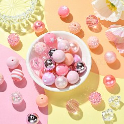 DIY フーセンガム風ブレスレットペンダント装飾作り  アクリルビーズや鉄ビーズなど  合金クラスプ  エンドチェーン  ワイヤー  ピンク  19~20x17~20mm  穴：2mm&nbsp;MACR-CJC0005-02A-03