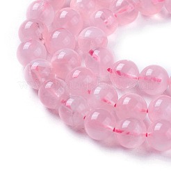 ピンク色の天然マダガスカル産ローズクォーツビーズ連売り  ラウンド  8mm  穴：1.2mm  約47~50個/連  15.7インチ（40cm）&nbsp;X-G-F641-01-B