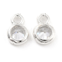925 Sterling Silver with Single Cubic Zirconia Charms&nbsp;STER-Z001-008S