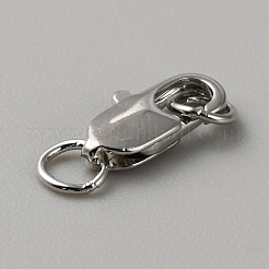 真鍮カニカン  丸カン付き  プラチナ  12x6x2.5mm  穴：3mm&nbsp;LS-FIND-WH0110-859B-P