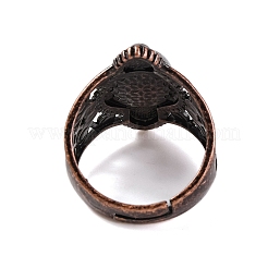 天然カーネリアンのレトロな指輪  女性用調節可能な真鍮リング  25.5mm  内径：19mm&nbsp;RJEW-B067-01R-14