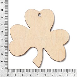 ウッドビッグサイズペンダントトップ  クローバー  パパイヤホイップ  75x79x2.5mm  穴：4.5mm&nbsp;WOOD-XCP0001-81