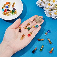 72Pcs 12 Colors Glass Pendants&nbsp;PALLOY-PH01953