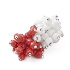 7Pcs 7 Colors Glass Seed Beaded Grape Pendants&nbsp;PALLOY-JF04250
