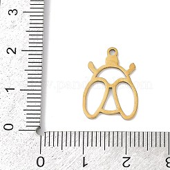 ステンレスペンダント201個  てんとう虫のチャーム  18KGP本金メッキ  18x13x1mm  穴：1.4mm&nbsp;STAS-F316-09G