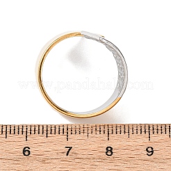 304ステンレススチールカフオープンリング  ゴールデン·ステンレス鋼色  19mm&nbsp;RJEW-P181-01A