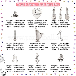 72Pcs 9 Style Tibetan Style Alloy Pendants&nbsp;FIND-SC0003-71