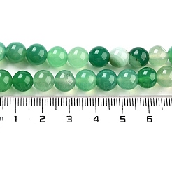 天然石縞瑪瑙/バンデットアゲートビーズ連売り  染め＆加熱  ラウンド  グリーン  8mm  穴：1mm  43個/連  14.5インチ&nbsp;AGAT-8D-7