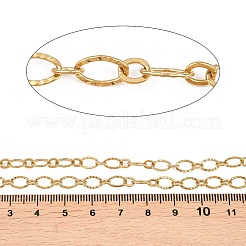 304 Stainless Steel Textured Oval Link Chains&nbsp;CHS-P028-11G