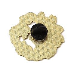 パンダと桜の花輪のエナメルピン  バックパック用合金ラペルピンバック  ゴールドカラー  ピンク  30.5x32mm&nbsp;FIND-E050-01E-G