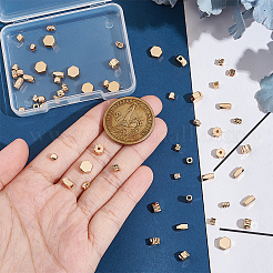 60個 6スタイル 真鍮スペーサービーズ  混合図形  18KGP本金メッキ  3~6x3〜X 3~3.5mm  穴：1~1.5mm  10個/スタイル&nbsp;KK-NB0003-35