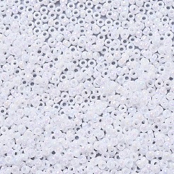 MIYUKIラウンドロカイユビーズ  日本製シードビーズ  11/0  （rr471)ホワイトパールab  2x1.3mm  穴：0.8mm  約50000個/ポンド&nbsp;SEED-G007-RR0471