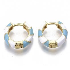 Brass Huggie Hoop Earrings&nbsp;EJEW-S209-04C