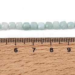 天然フラワーアマゾナイトビーズ連売り  多面カット  キューブ  4x4x4mm  穴：0.7mm  約95個/連  15.55''（39.5センチメートル）&nbsp;GG-CBA0C5B-A02